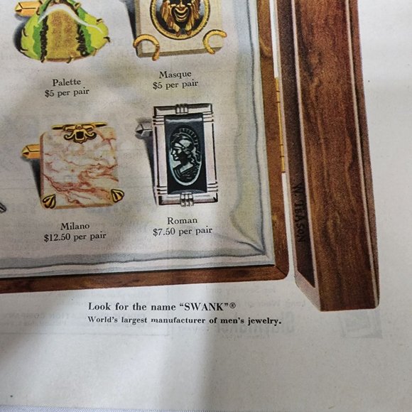 Swank advertising vintage print ad mens cuff links 1955 - Picture 5 of 6